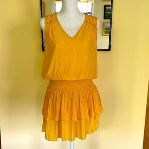 RAMY BROOK yellow mini silk dress
